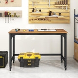 Tangkula 48" Mobile Computer Desk, Rolling Computer Workstation with 4 Smooth Casters, Home Office Writing Desk, Work Bench, Heavy-Duty Metal Frame, Tangkula