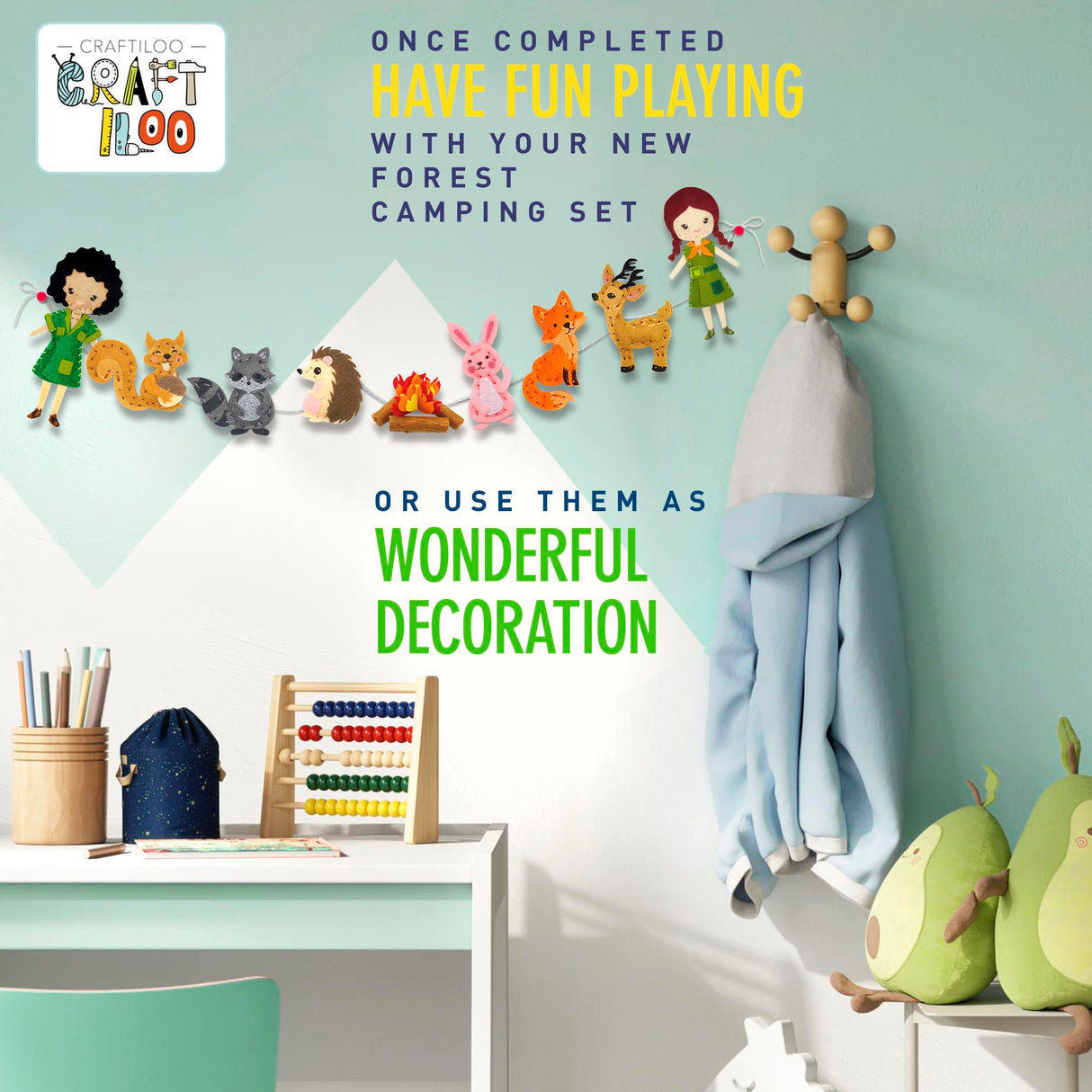 CRAFTILOO Woodland Sewing Kit for Kids, Fun and Educational Fairytale Craft Set for Boys and Girls Age 7-12, Sew Your Own Felt Forest Animal Craft CRAFTILOO