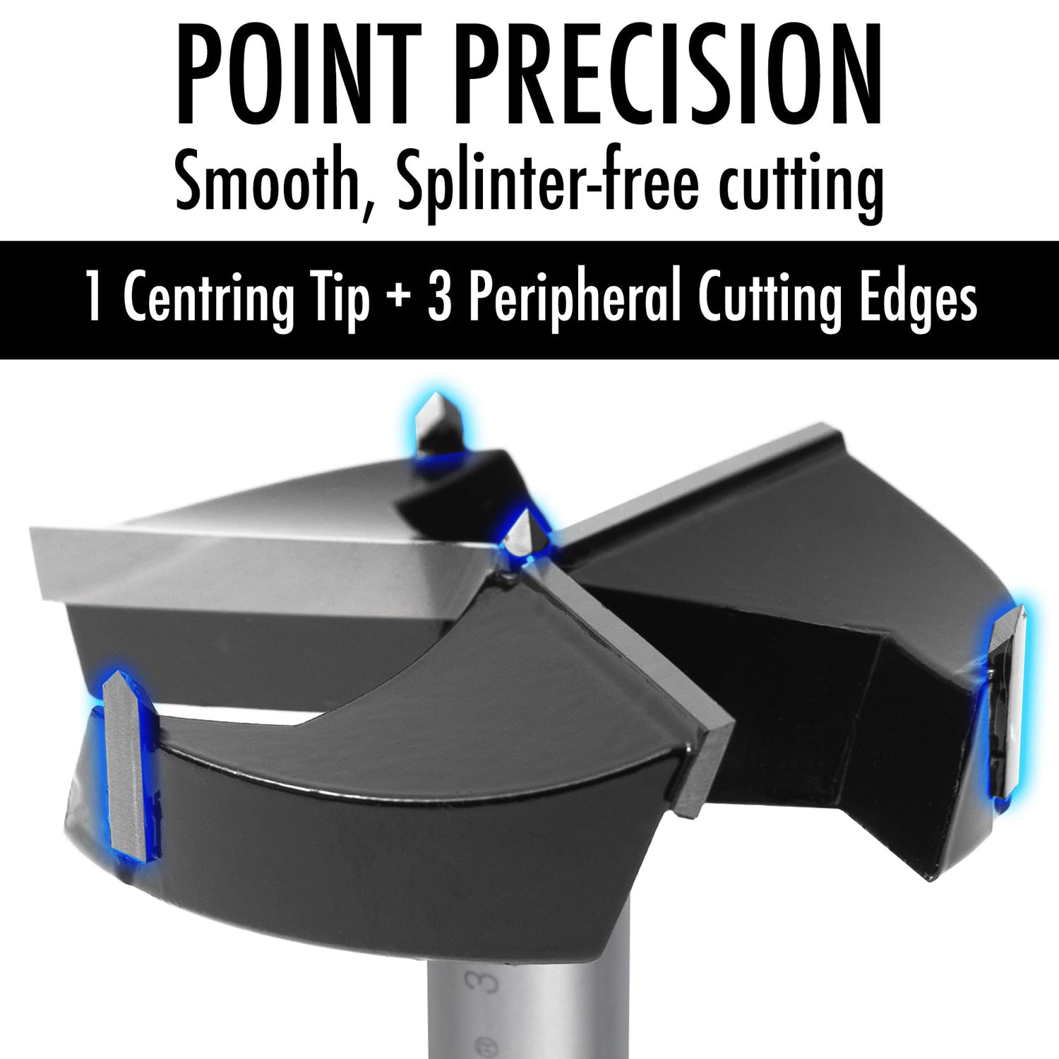 Vouyar 3 Inch Forstner Drill Bit, Triple-Flute Carbide Tipped Forstner Bit for Hard Wood, Soft Wood, Veneered Plywood, Plastic, Drilling Hole Saw Vouyar