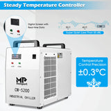 Monport Upgraded Fireproof Auto Focus 100W CO2 Laser Engraver & Cutter with Large Working Area (24" x 40"),with 6L CW-5200 Industrial Water Chiller Monport