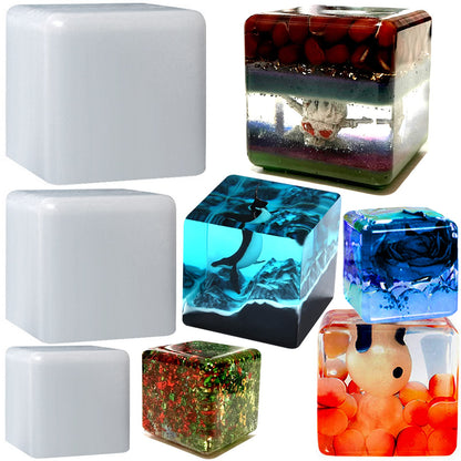 ZQYSING (3 Pack) Resin Cube Molds, Deep Square Silicone Molds for Epoxy Resin Casting DIY Art Craft Candle Soap Making
