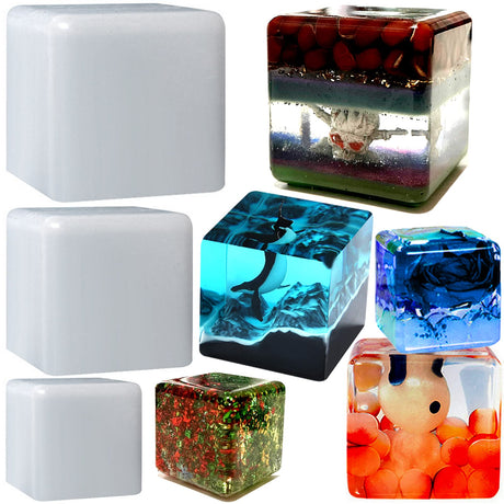 ZQYSING (3 Pack) Resin Cube Molds, Deep Square Silicone Molds for Epoxy Resin Casting DIY Art Craft Candle Soap Making ZQYSING