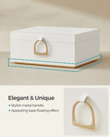 SONGMICS 2-Layer Jewelry Box, Jewelry Organizer with Handle, Removable Jewelry Tray, Jewelry Storage, Floating Effect, 8.1 x 9.4 x 4.3 Inches, Gift SONGMICS