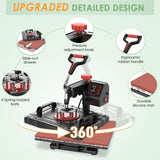 Slendor 5 in 1 Heat Press Machine 12x15 Inch T-Shirt Pressing Machine 360° Swing Away Sublimation Heat Press Digital Heat Transfer with 11OZ Tumbler Slendor
