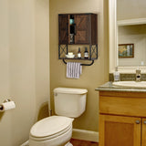 RUSTOWN Farmhouse Rustic Medicine Cabinet with Two Barn Door,Wood Wall Mounted 3-Tier Storage Cabinet with Adjustable Shelf and Towel Bar for RUSTOWN