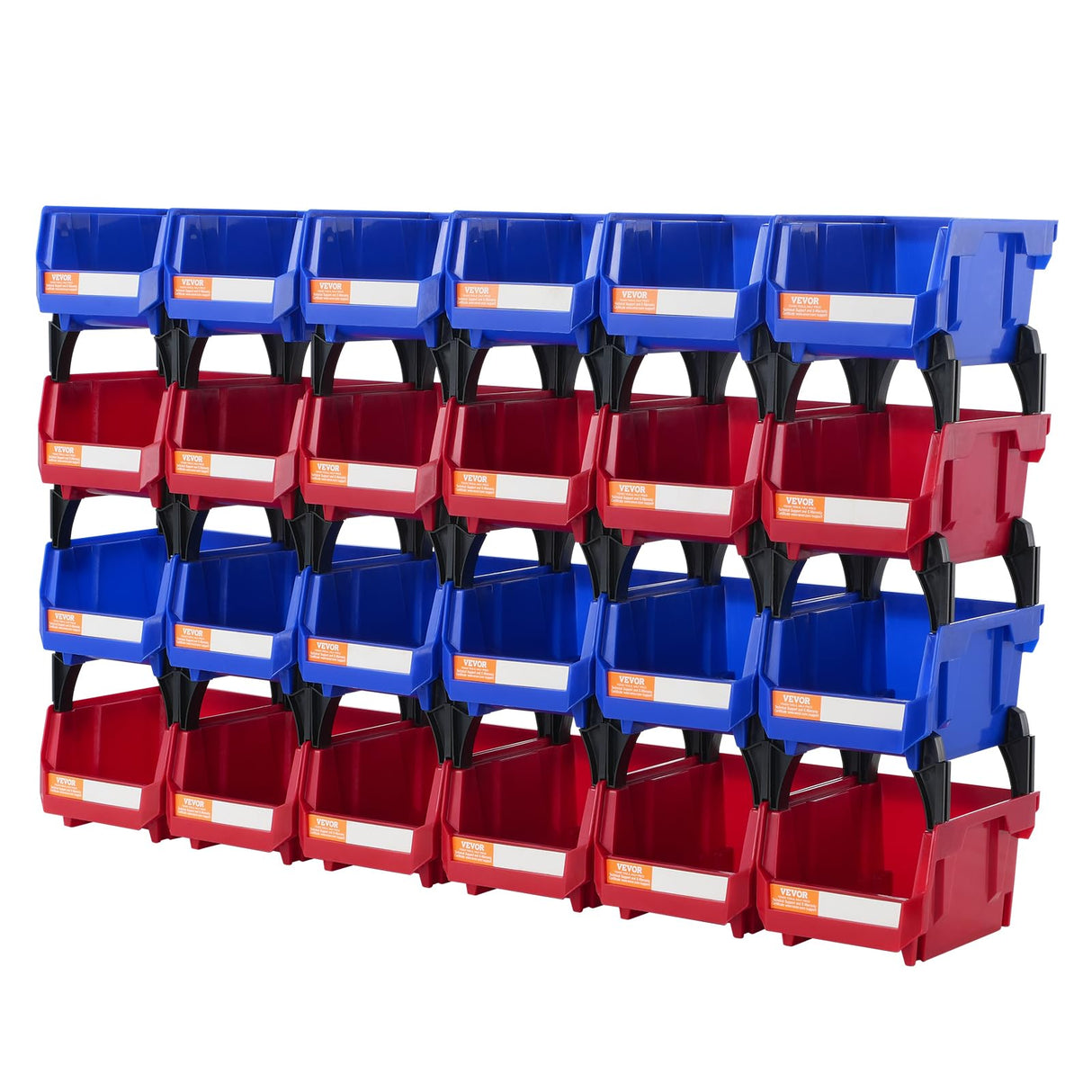 VEVOR Plastic Stackable Storage Bins 24 Pack (5 x 4 x 3-Inch), Hanging Stackable Storage Organizer Bins, Heavy Duty Stacking Containers for Closet, VEVOR