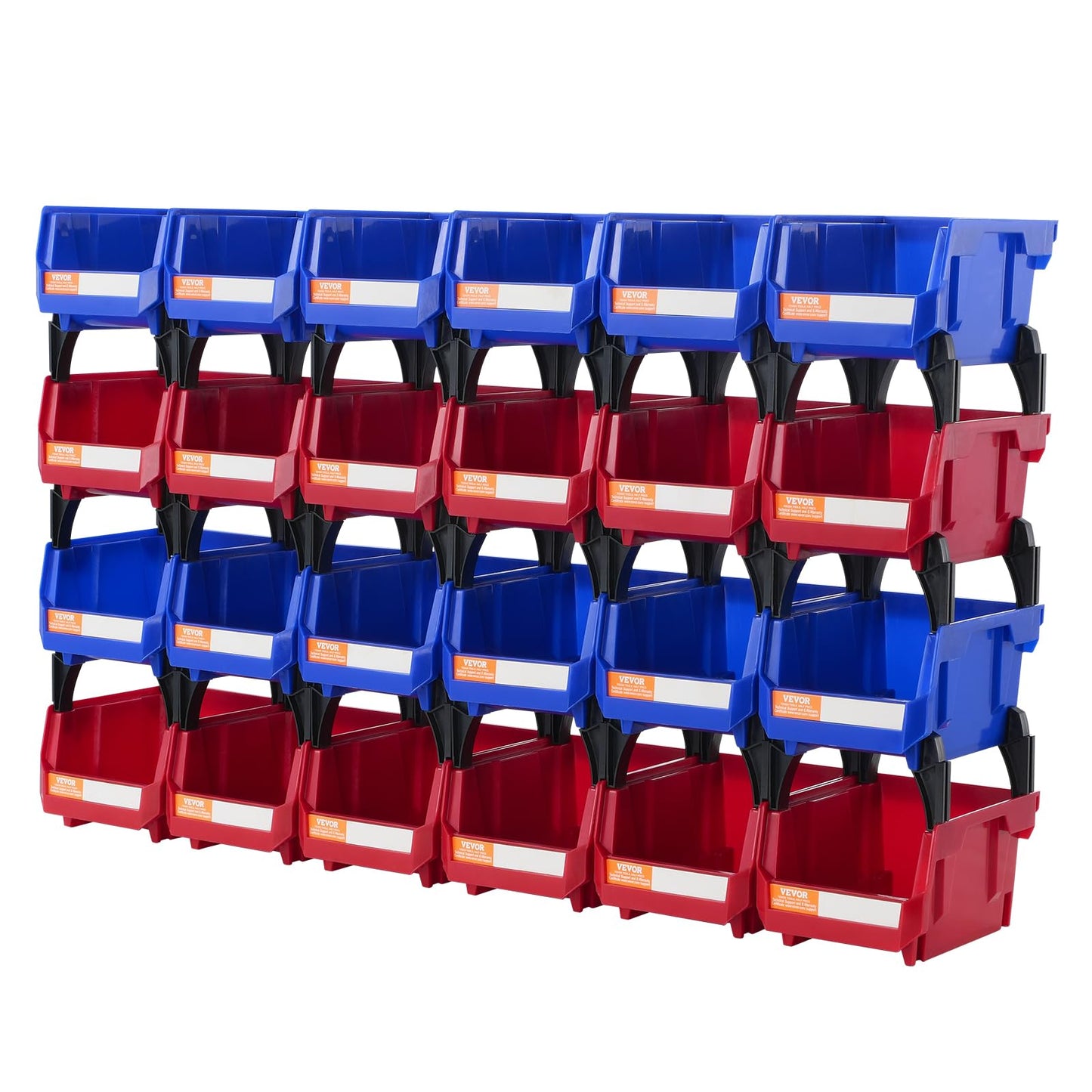 VEVOR Plastic Stackable Storage Bins 24 Pack (5 x 4 x 3-Inch), Hanging Stackable Storage Organizer Bins, Heavy Duty Stacking Containers for Closet, - WoodArtSupply