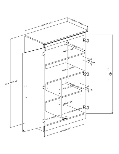 South Shore Tall 2-Door Storage Cabinet with Adjustable Shelves, Solid Black - WoodArtSupply