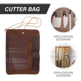 Amosfun Wood Carving Knife Tools Leather Whittling strop Blades Set- 1pc Knives Roll Up Bag Portable Lightweight Storage Bag Organizer Case for Amosfun