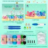 Crochet Kit for Beginner, Crochet Starter Kit w Step-by-Step Video Tutorials, Crochet Kit for Beginners, Beginner Crochet Kit for Adults Kids Women Crochetta