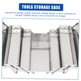 Veemoon 1pc Box Folding Toolbox Home Tools Portable Toolbox Rolling Tool Tray Metal Craft Storage Small Tool Chest Machinist Tools Storage Case Veemoon