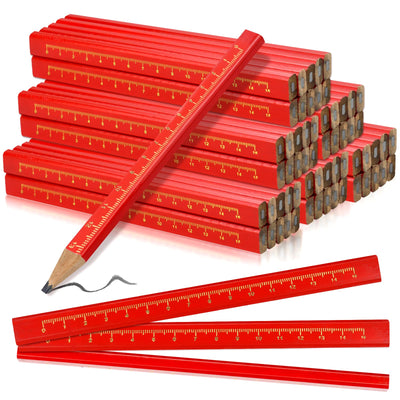 WYOMER 60 Pcs Carpenter Pencils, Octagonal Hard Black Carpenter Pencils, Construction Plan Pencils for Woodworking Marking