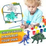 BAODLON Kids Arts Crafts Set Dinosaur Toy Painting Kit - 10 Dinosaur Figurines, Decorate Your Dinosaur, Create a Dino World Painting Toys Gifts for BAODLON