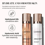 LUMINESS Silk Airbrush Spray Foundation Makeup Starter Kit - Full Coverage Foundation, Primer & Dual-Sided Buffing Brush - Buildable, Anti-Aging LUMINESS