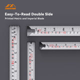 JIMIHOME Household Tool Essential 12 Ft. Tape Measure 3.5 m Metric Imperial Wear Corrosion Resistant Nylon-Coating Impact-Resistant Retraction Speed JIMIHOME