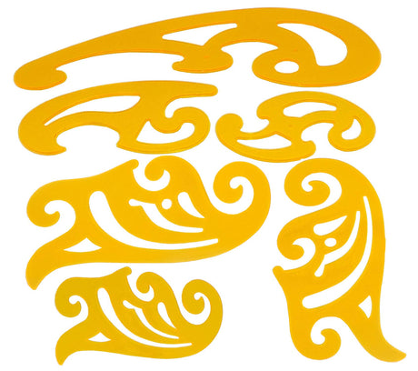 Vincilee 6 Pieces Plastic French Curve Ruler Drafting Drawing Template Tool Multi-Function Comic Template Tool 6 Sizes Vincilee