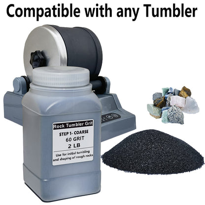 2 lbs Rock Tumbler Grit for Step 1 Tumbling Stones, Tumbler Media Grit,Rock Polishing Grit Media, Works with Any Rock Tumbler, Rock Polisher, Stone - WoodArtSupply