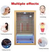 Infrared Sauna Room Wooden Canadian Hemlock Low EMF 2-3 Person 2080W Full Spectrum Sauna Room, Personal Home Spa Carbon Heater Sauna, WoodArtSupply