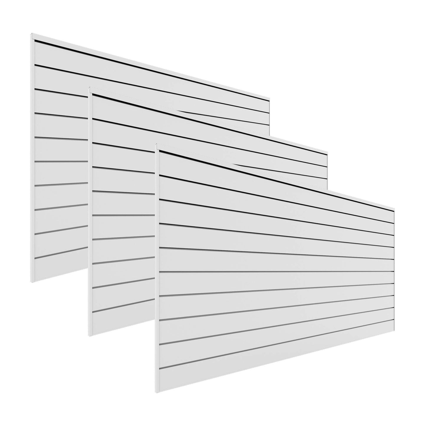 PROSLAT Garage Storage PVC Slatwall Panels -3 Packs of 8 ft. x 4 ft. Sections (96 sq.ft) (White)