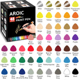 AROIC Paint Pens for Rock Painting - 48 Pack.Write On Anything! Paint pens for Rock, Wood, Metal, Plastic, Glass, Canvas, Ceramic & More! Low-Odor, AROIC