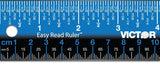 Victor Easy Read Stainless Steel Ruler, Standard/Metric, 12" Long, Blue Victor