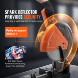 VEVOR Chop Saw, 14"/355mm Blade Diameter Cut Off Saw, 2800W 1200RPM Steel Cutting Machine, 0-45° Adjustable Dry Cut Chop Saw, Miter Saw for Cutting VEVOR