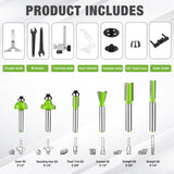 WORKPRO Compact Router Combo Kit, 6.5 Amp Compact Router Fixed Base & Plunge Router for Woodworking Slotting Trimming, 6 Variable Speeds to 32000 RPM WORKPRO