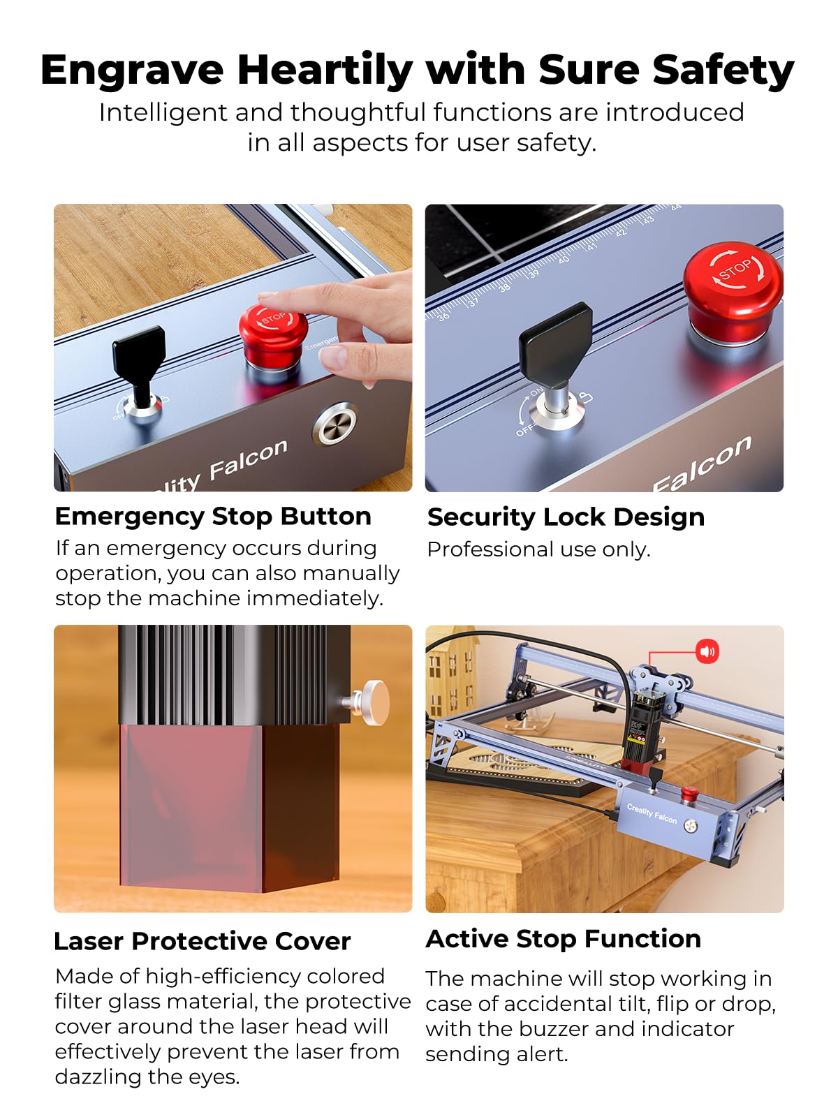 Creality Falcon Pro Laser Engraver 10W with Air Assist, 72W Efficient Laser Engraving Machine, 10W Laser Cutter, CNC Machine Laser Engraver for Wood - WoodArtSupply