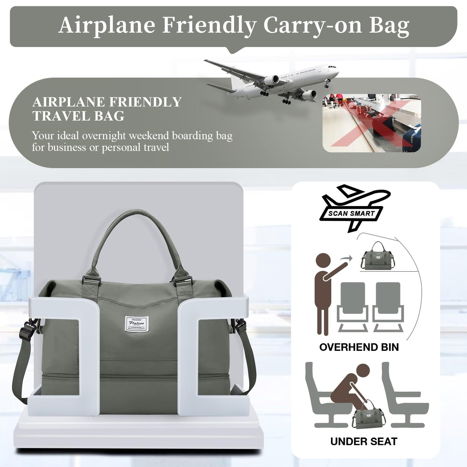 Weekender Bags for Women,Personal Item Travel Bag with Shoes Compartment,Overnight Travel Duffel Bag with Wet Pocket and Separate Toiletry Bag,Gym SYCNB