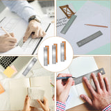 3 Pieces 6 Inch Metal Ruler Stainless Steel Rulers with Cork Backing Non Slip Straight Edge Ruler with Inch and Centimeters for School Office Drawing Mozeat Lens