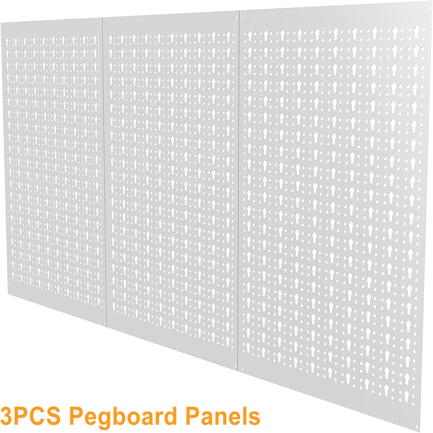 TORACK 3Pcs Metal Pegboard Panels for Wall Garage Utility Tools Pegboard Storage System for Workbench, Shop, Shed Modular Peg Board Organizer Board TORACK