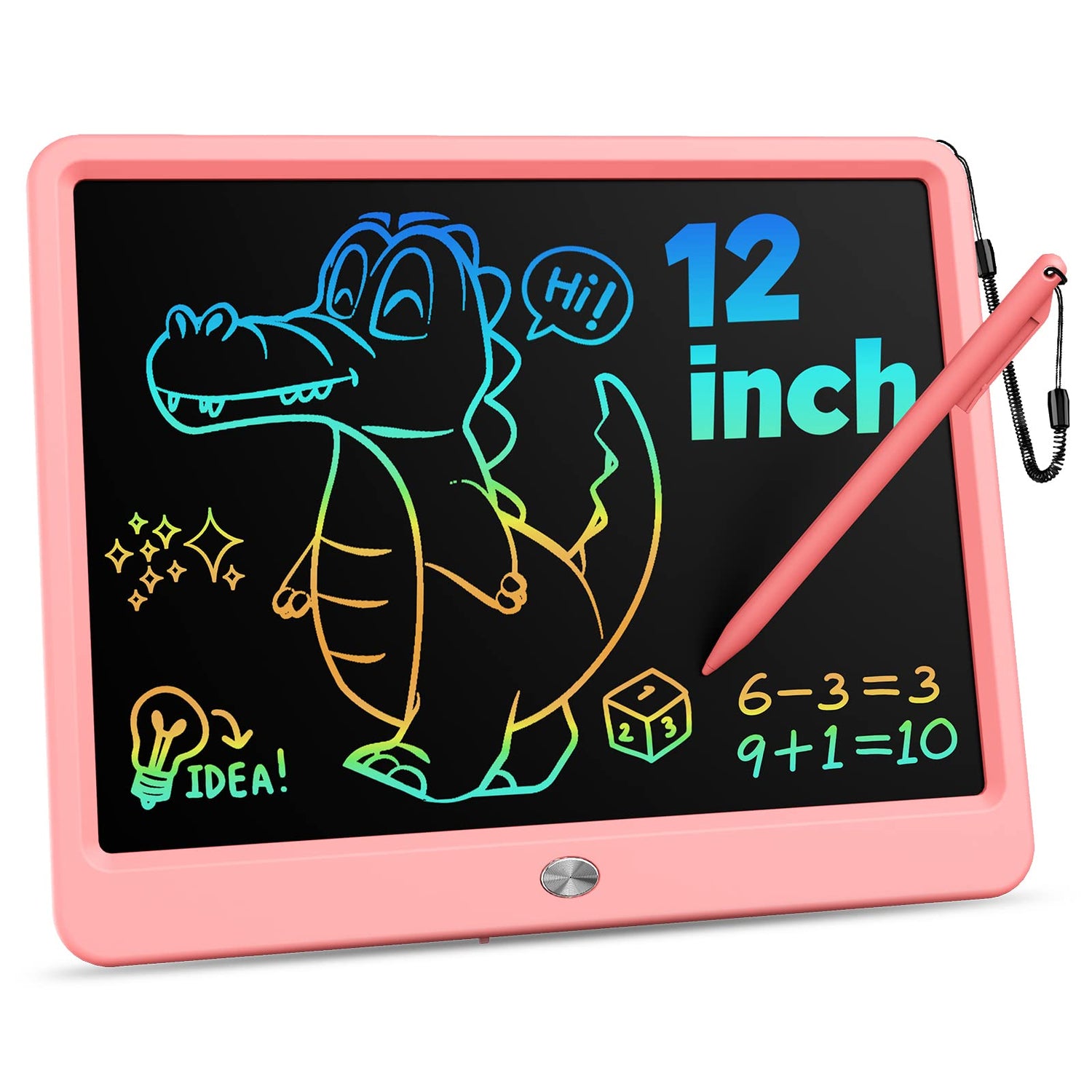 KOKODI 12 Inch LCD Writing Tablet with Anti-Lost Stylus, Erasable Doodle Board Colorful Toddler Drawing Pad, Car Travel School Games Toys for 3 4 5 6 KOKODI