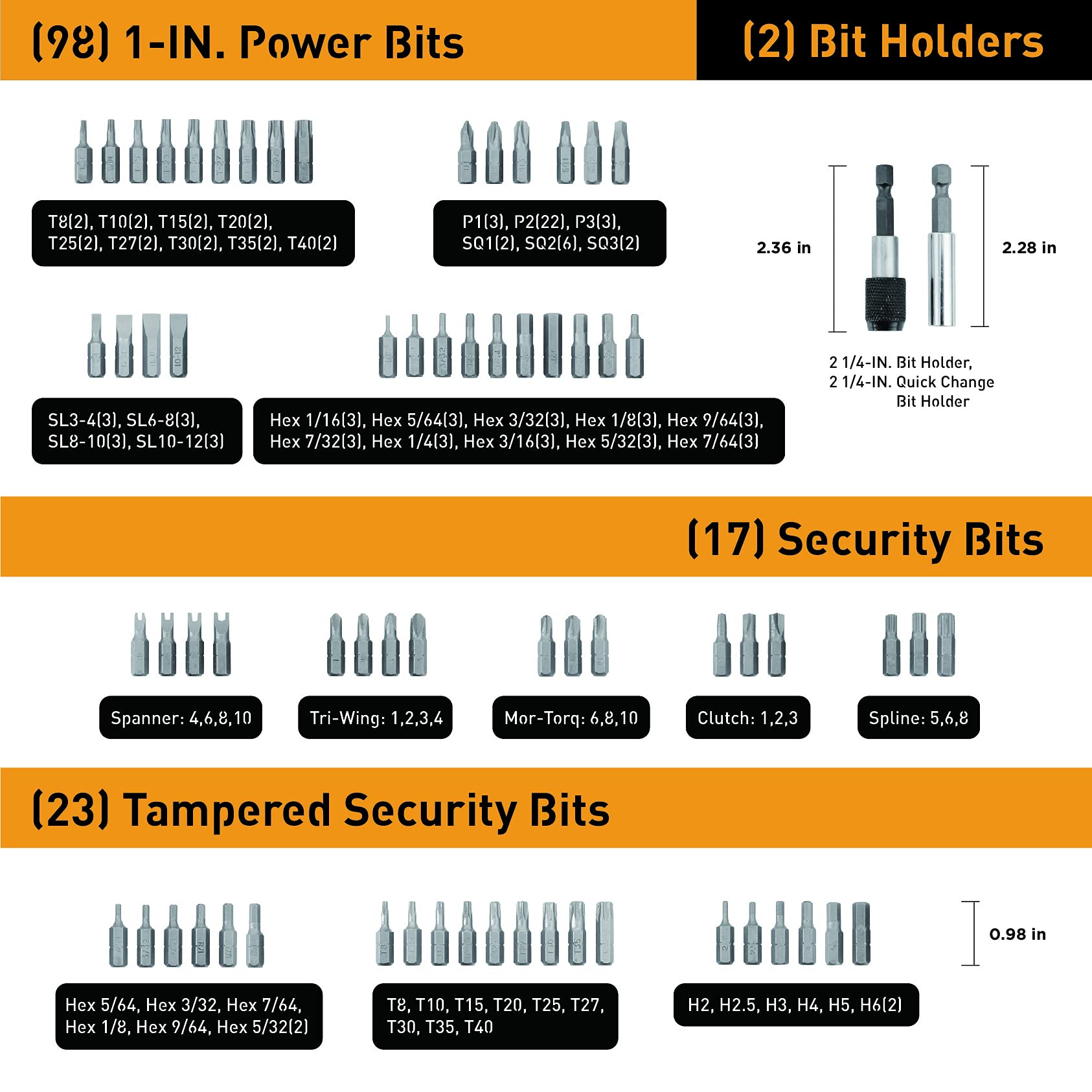 Jackson Palmer 218 Piece Ultimate Screwdriver Bit Set, High Grade Carbon Steel, Includes Hard-to-Find Security Bits - WoodArtSupply