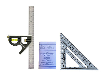 Swanson Tool Co S0101TC132 Value Pack with Speed Square Layout Tool, Blue Book and 12 Inch Combination Square