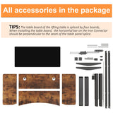 55 x 24 Inch Electric Standing Desk Adjustable Height, Sit-Stand Desk with Four Preset Heights， Ergonomic Curved Desktop, Double Crossbeam Structure, farexon