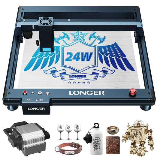 Longer Laser B1 Engraver, 24W Laser Engraver Machine with Air Assist, 120W DIY Precisely Laser CuttingMachine, High-Speed 20000mm/min, Precise - WoodArtSupply