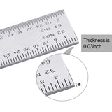 eBoot 2 Pack Stainless Steel Ruler Machinist Engineer Ruler, Rigid Metal Ruler with Inch Graduations 1/8, 1/16, 1/32, 1/64 Inch for Engineering, EBOOT
