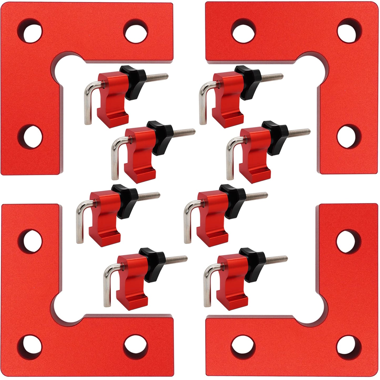 4-Pack Corner Clamps 90 Degree, 2.32"x2.32" Mini Aluminum Alloy Right Angle Clamps, Woodworking Positioning Squares for Cabinets, Drawers, Tables,