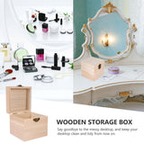 Cabilock Treasure Chest Box 2Pcs Wooden Keepsake Box Unfinished Wood Box Treasure Jewelry Chest Vintage Handmade Craft Box with Hinged Lid for Cabilock