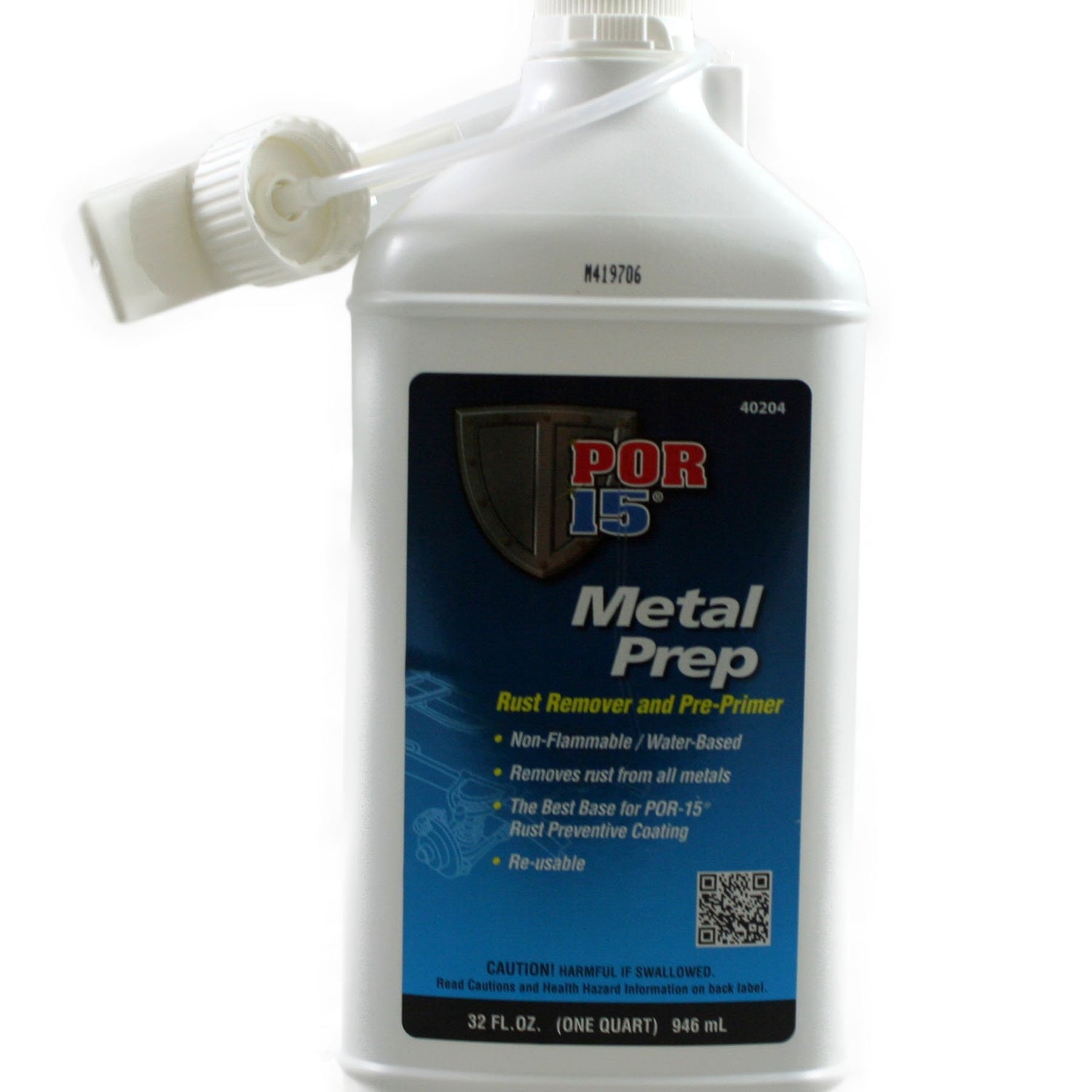 POR-15 Metal Prep, Metal Etching Rust Neutralizer, Non-flammable and Water-based, 32 Fluid Ounces, 1-quart POR-15
