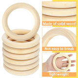 Wpxmer 15 PCS Unfinished Wooden Rings for Crafts - 4 Inches Natural Solid Wood Rings for DIY Projects, Macrame and Jewelry Craft Making Wpxmer