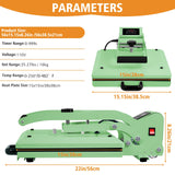 UOKRR Clamshell Heat Press Machine for T Shirts,15" x 15" Portable Heat Press for Sublimation/HTV(Heat Vinyl Transfer)-with Pressure Knob for Home UOKRR