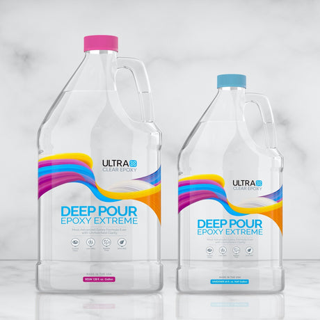 Ultra Clear Deep Pour Epoxy Resin and Hardener for Countertops, River Tables, Art Resin, DIY, Tumblers | Scratch Resistant, Low Odor, Bubble Free Ultra Clear Epoxy