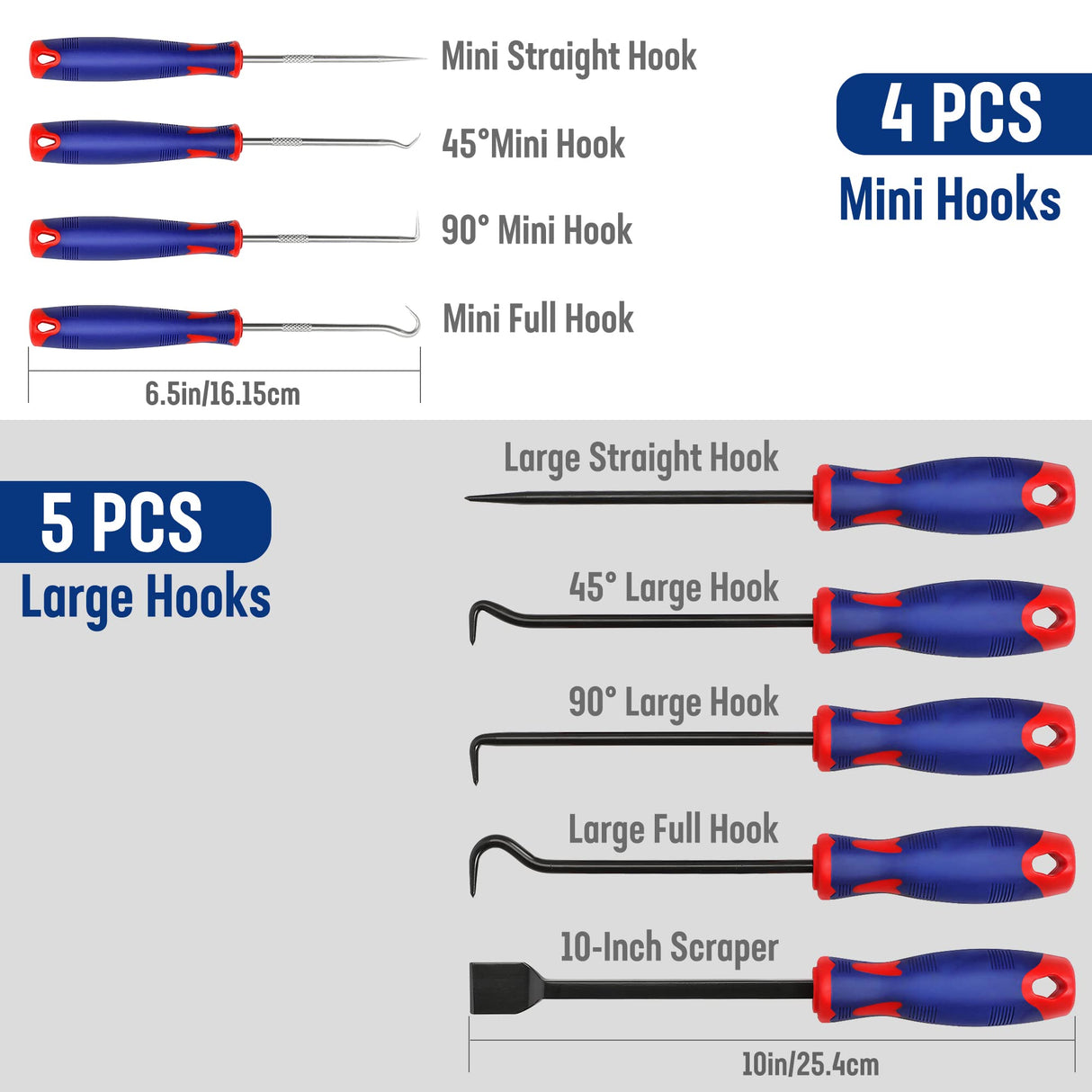 WORKPRO 9Pcs Precision Pick & Hook Set with Scraper, Automotive & Electronic Hand Tools, W000846A WORKPRO