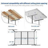 FLEXIMOUNTS 4x6 Heavy Duty Overhead Garage Adjustable Ceiling Storage Rack, 72" Length x 48" Width x 40" Height (Black) FLEXIMOUNTS
