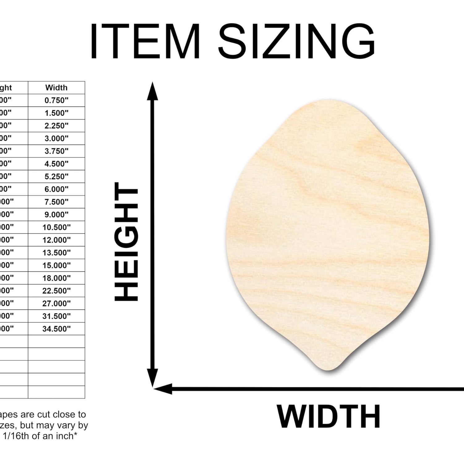 Unfinished Wood Lemon Shape | Summer | Fruit | Lemonade | Craft Cutout | up to 24" DIY 24" / 1/8" 24 Hour Crafts