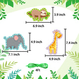 Jungle Animal Lacing Cards 12 Pack Sewing Kits for Kids Lion Wild Animal Cardboard Double Side Kids Sewing Cards Lacing Playing Games for Developing Dapaqami