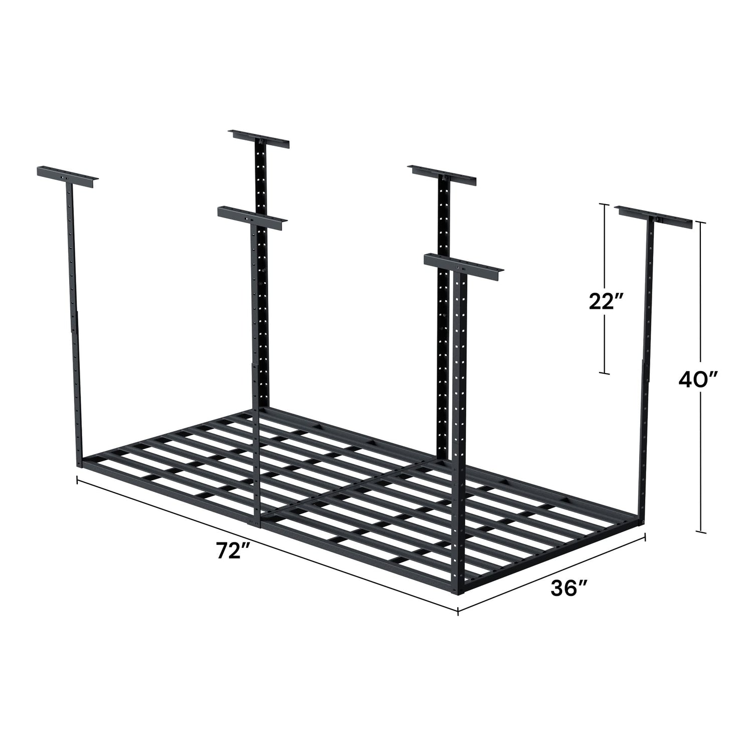 SunsGrove 3x6 Overhead Garage Storage Rack, 750LBS Adjustable Ceiling Mounted Storage Racks Heavy Duty, Hanging Garage Storage, 36 in. W x 72 in. L x SunsGrove