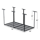 SunsGrove 3x6 Overhead Garage Storage Rack, 750LBS Adjustable Ceiling Mounted Storage Racks Heavy Duty, Hanging Garage Storage, 36 in. W x 72 in. L x SunsGrove