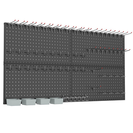 WALMANN Metal Pegboard Kit with Accessories for Wall Garage Tools Pegboard Storage System for Garage, Workbench, Shed Modular Peg Board Organizer WALMANN